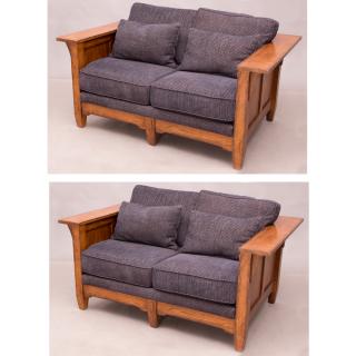 Appraisal: A Pair of Arts and Crafts Style Mahogany Settees th