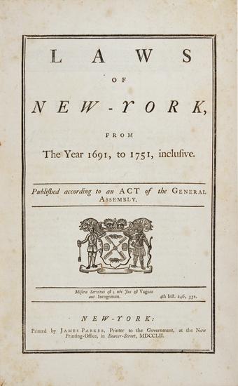 Appraisal: NEW YORK Laws of New York from The year to