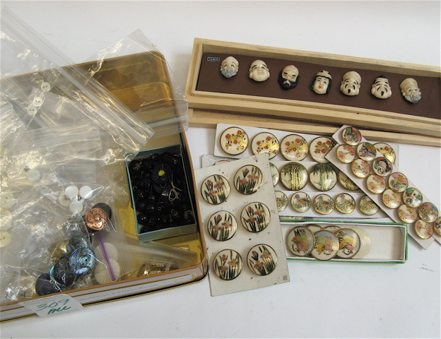 Appraisal: COLLECTION OF BUTTONS including ten sets of Satsuma buttons most