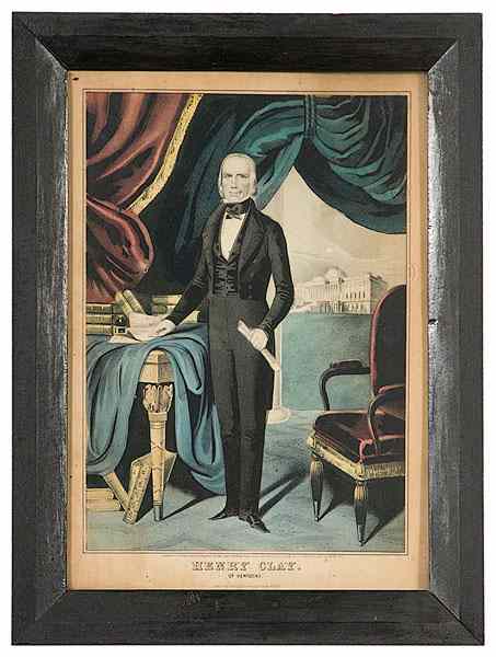 Appraisal: Henry Clay Lithograph by Currier Hand-colored lithograph on paper th