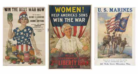 Appraisal: A Group of Thirteen World War I Posters depicting various