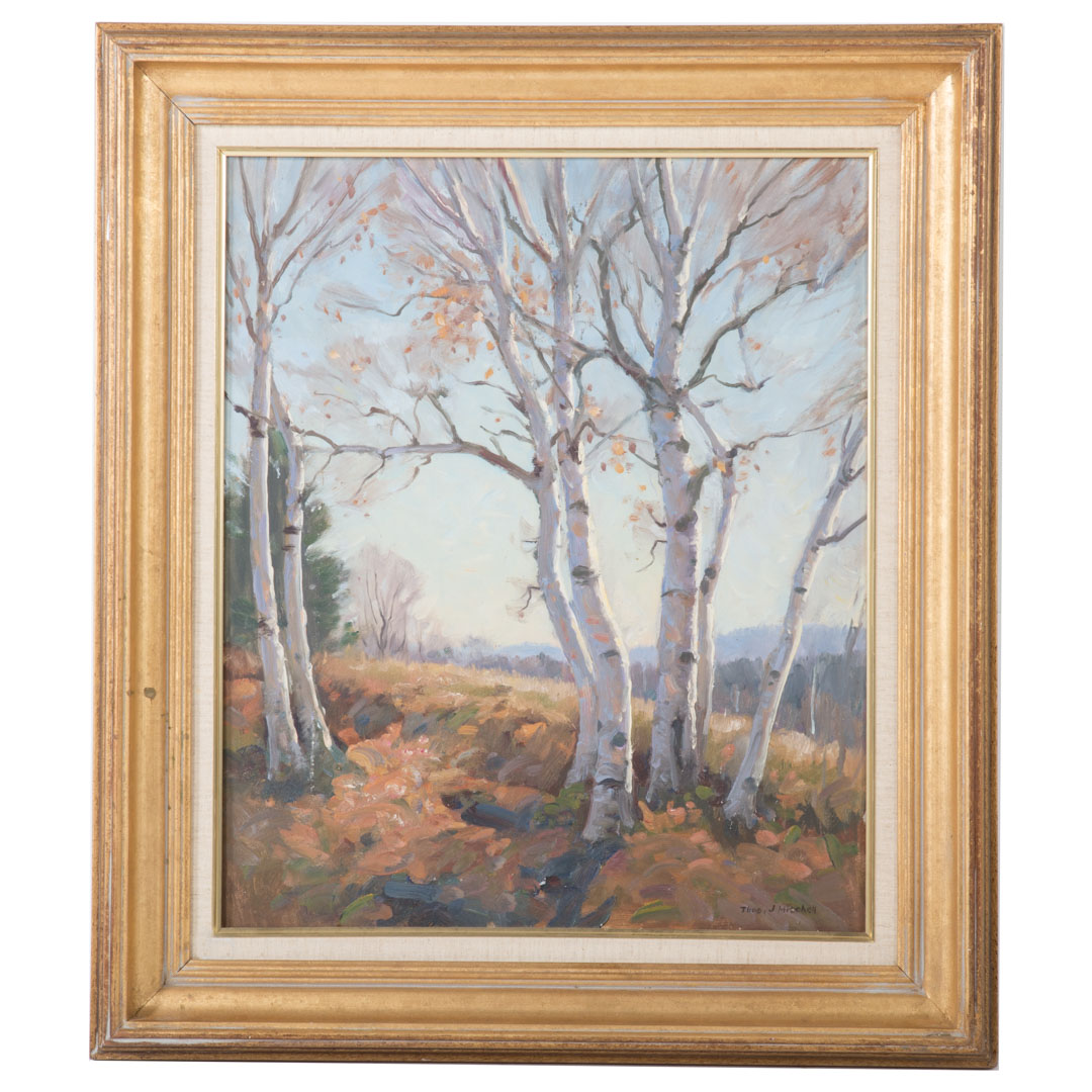 Appraisal: Thomas John Mitchell Birch Trees oil on board American -c