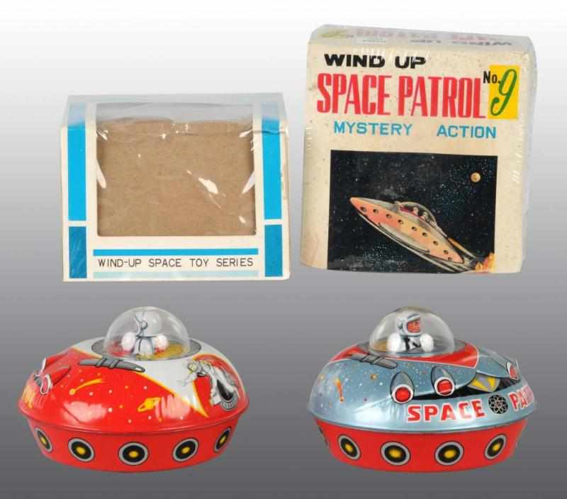 Appraisal: Lot of Tin Space Patrol Wind-Up Toys Description Japanese Working