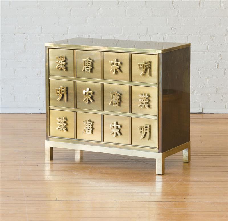 Appraisal: MASTERCRAFT BRASS CHEST OF DRAWERS Labeled 'Mastercraft' x x in