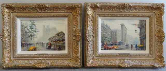 Appraisal: GAGNI Paul Pair of O C Parisian Street Scenes Both