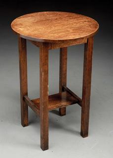 Appraisal: Arts Crafts Lamp Table with Lower Shelf In quarter sawn