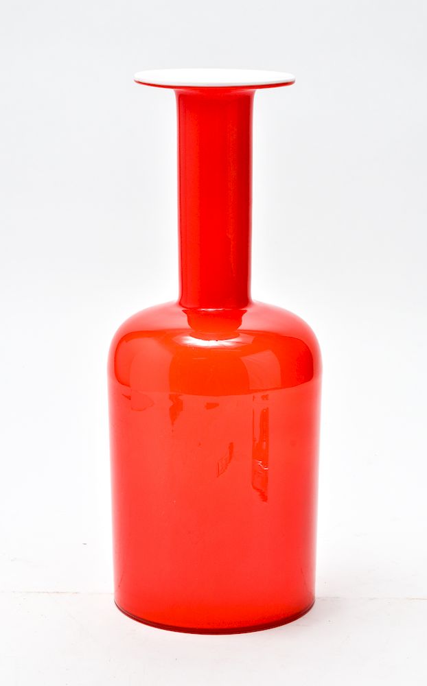 Appraisal: Otto Brauer for Holmegaard Gulvase Glass Vase Otto Brauer for