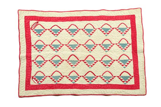 Appraisal: CRIB OR CRADLE QUILT American mid th century cotton Diminutive