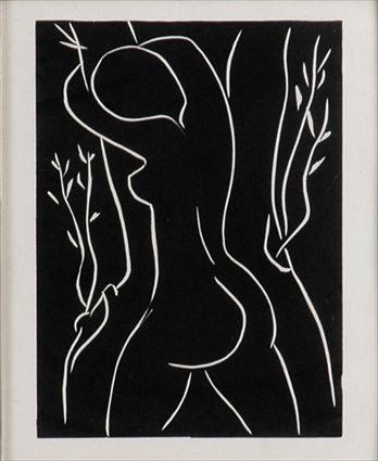 Appraisal: HENRI MATISSE - PASIPHA EMBRACING AN OLIVE TREE Linocut bookplate