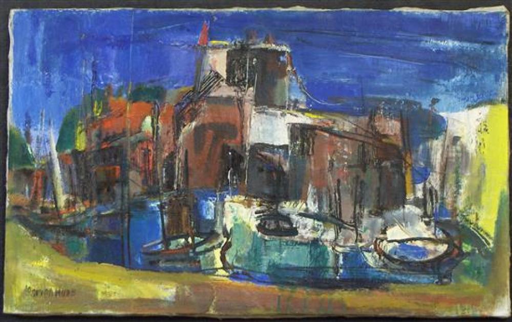 Appraisal: Marion Huse American - Inner Harbor oil on canvas signed