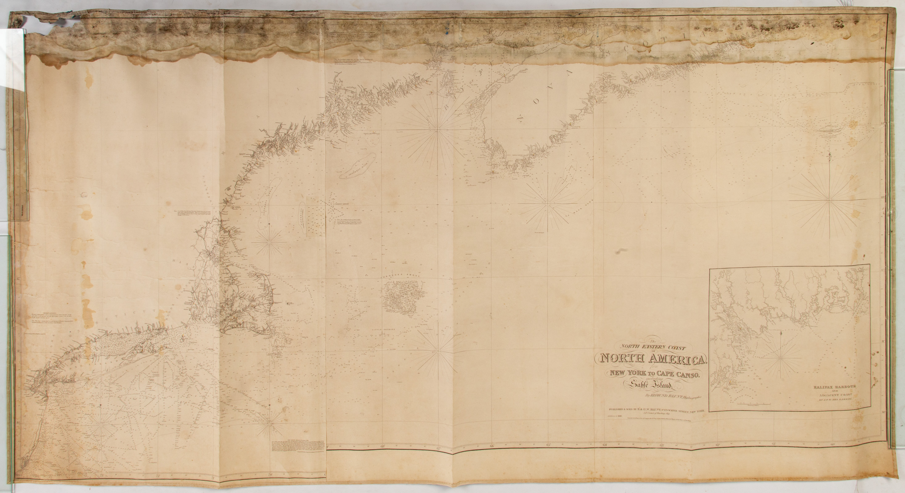 Appraisal: SEA CHART OF NEW ENGLAND Edmund Blunt THE NORTH EASTERN