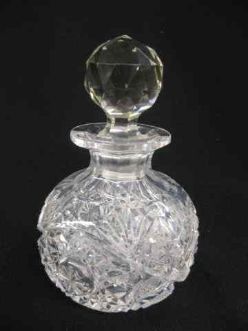 Appraisal: Cut Glass Perfume Bottle starburst and ray designs '' brilliant