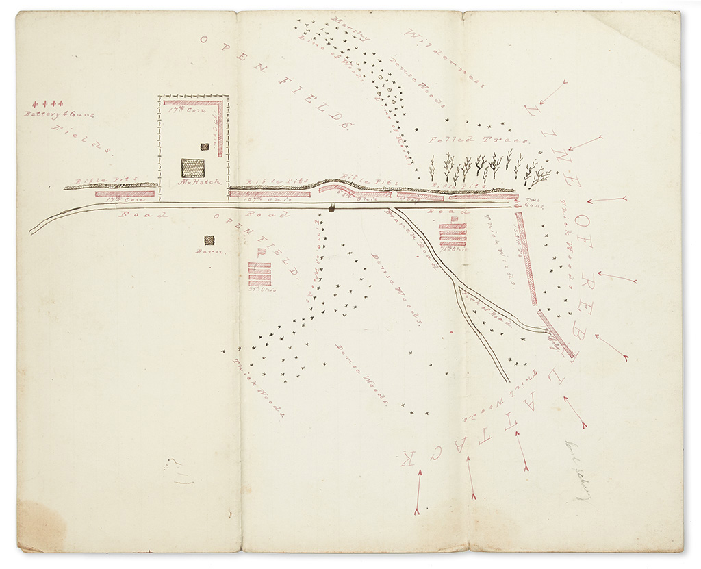 Appraisal: CIVIL WAR Brigadier General Nathaniel McLean's report map and casualty