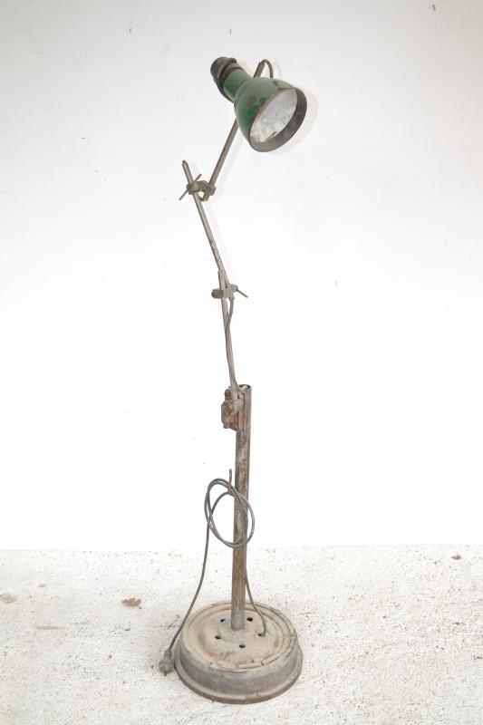 Appraisal: AN INDUSTRIAL ENAMELLED STANDARD LAMP AN INDUSTRIAL ENAMELLED STANDARD LAMP