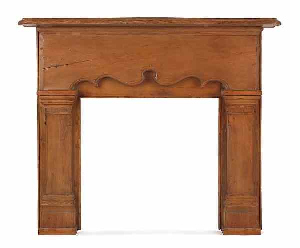 Appraisal: Pine carved mantel th c h w