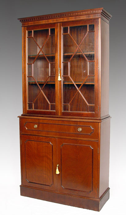 Appraisal: 's TRADITIONAL MAHOGANY CHINA CABINET '' high x '' wide