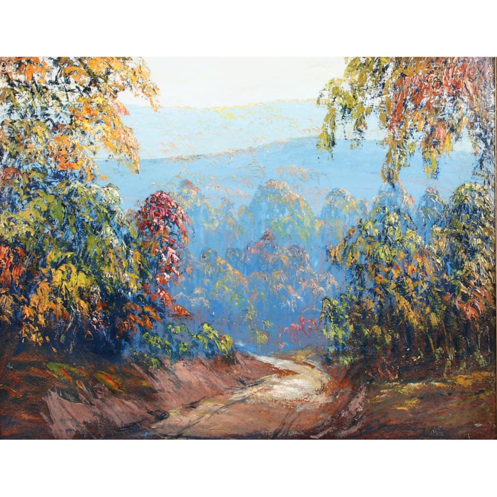 Appraisal: JOHN WESLEY HARDRICK INDIANA - AUTUMN LANDSCAPE BROWN COUNTY HILLS