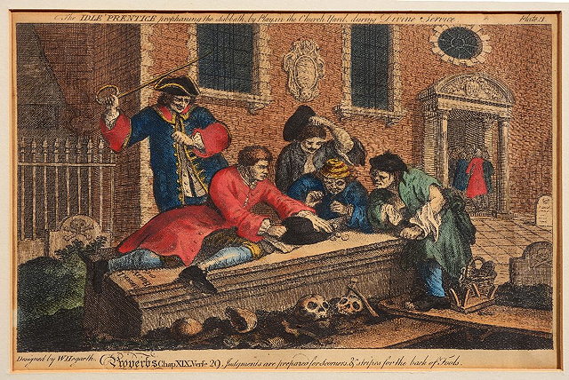 Appraisal: A COLLECTION OF TEN HOGARTH PRINTS'Industrious and Idle Prentice' framed