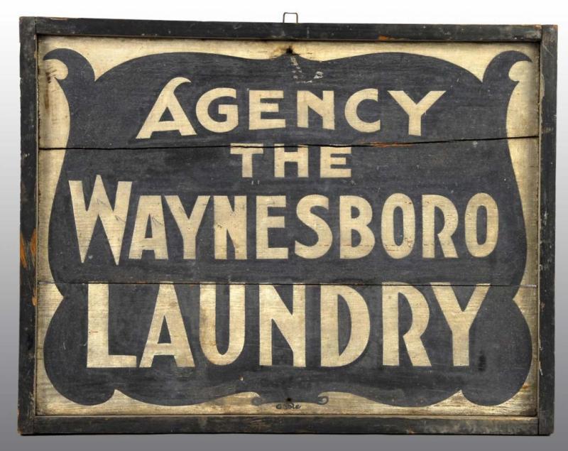 Appraisal: Agency The Washboard Laundry Sign Description Early wooden trade sign