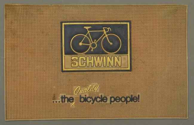 Appraisal: Vintage Schwinn Bicycle rubber door mat '' x '' Good