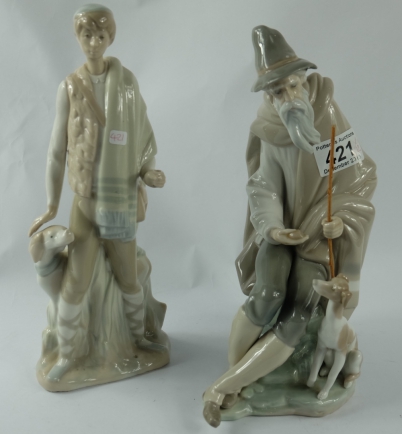 Appraisal: Lladro figure of Shepherd standing with dog at his side