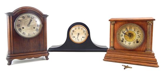 Appraisal: Three th C mantle clocks New Haven Clock Co Brantford