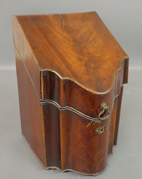 Appraisal: - Mahogany knife box c lacking insert h x w