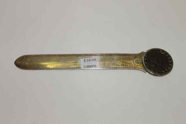 Appraisal: A SILVER LETTER OPENER of plain form inset with a