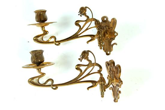 Appraisal: PAIR OF ART NOUVEAU CANDLE SCONCES American late th-early th