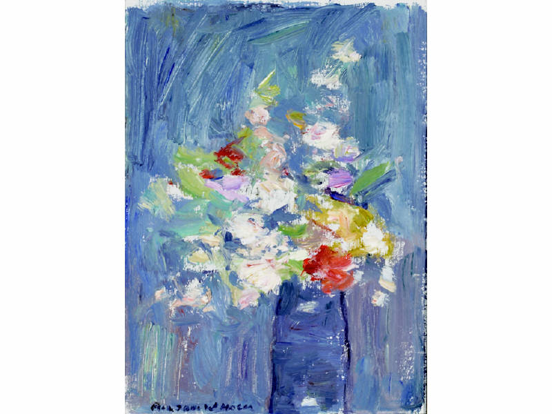 Appraisal: MILTON W HOLM AMERICAN - Abstract floral still life oil