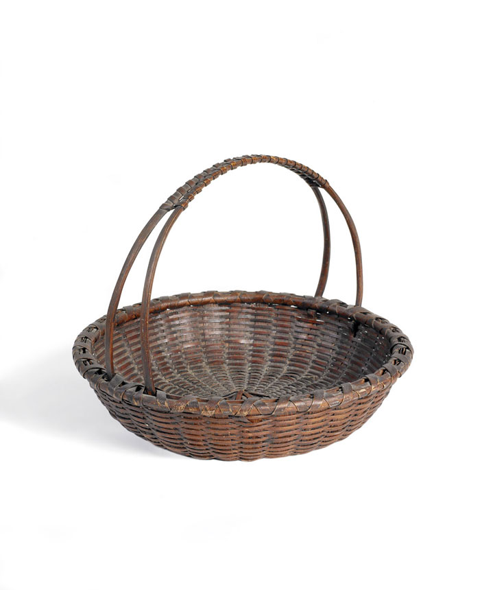 Appraisal: TACONIC FRIENDSHIP BASKET WITH STATIONERY HANDLE AND VARNISHED RED STAIN