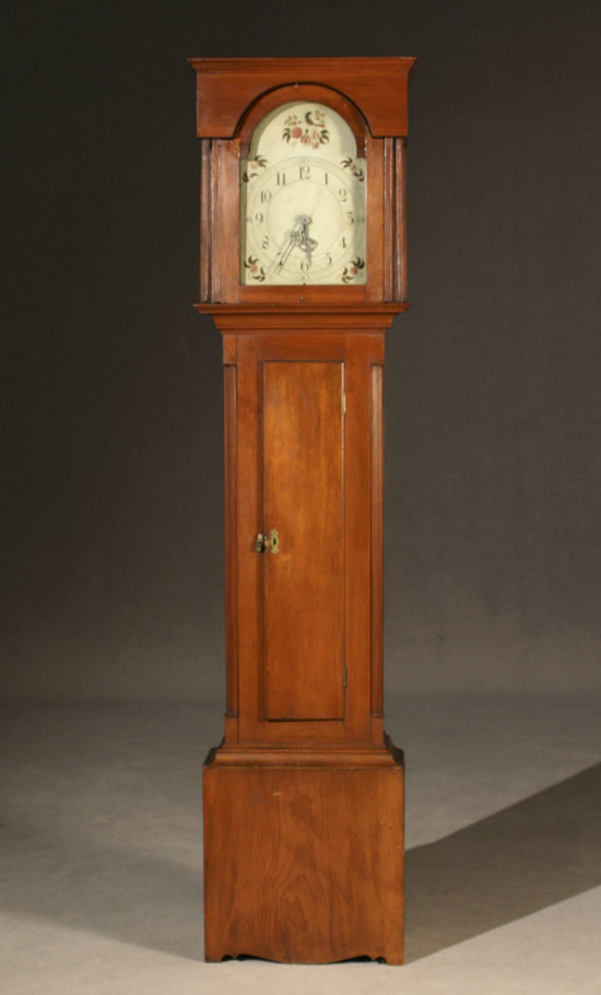 Appraisal: Federal Waxed Pine Tall Case Clock Probably New England Circa