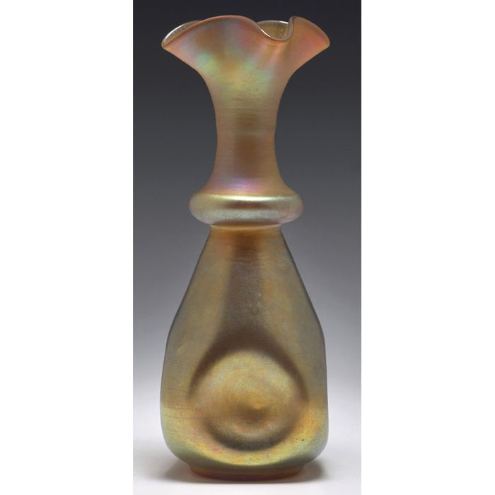 Appraisal: Steuben vase rare shape in gold aurene glass with overall