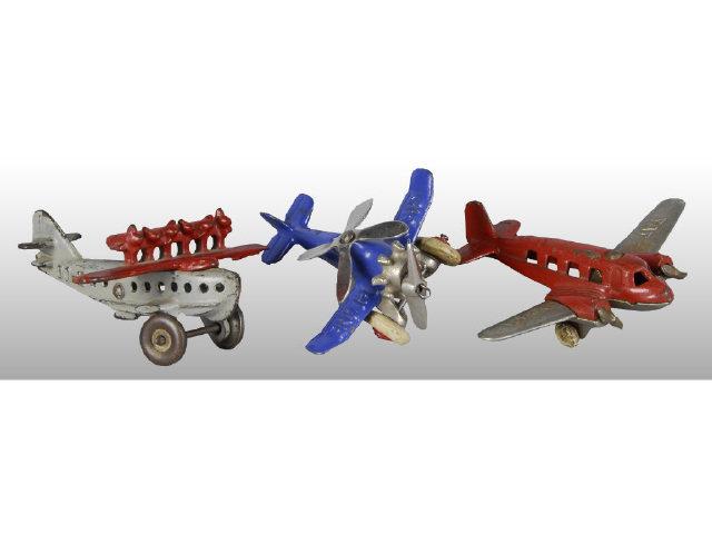 Appraisal: Lot of Cast Iron Hubley Airplane Toys Description Dark blue