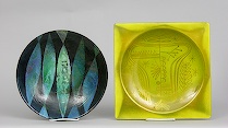 Appraisal: Two Enamel Art Plates by Ed Winter and Anthony Vaiksnoras