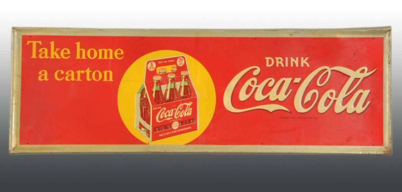 Appraisal: Embossed Tin Coca-Cola Sign Description Circa Some bending on outer