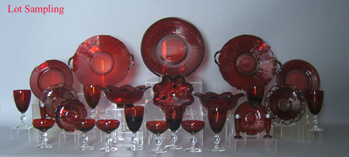 Appraisal: Large group of ruby glass Provenance Collection of Richard and