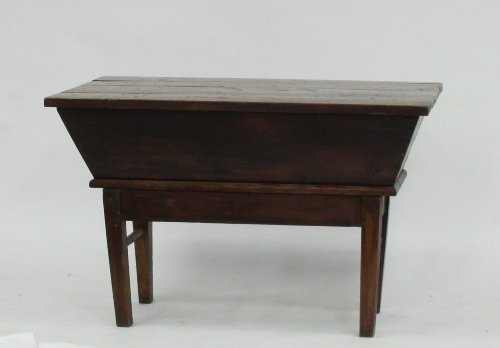 Appraisal: A French fruitwood dough bin on square tapering legs cm