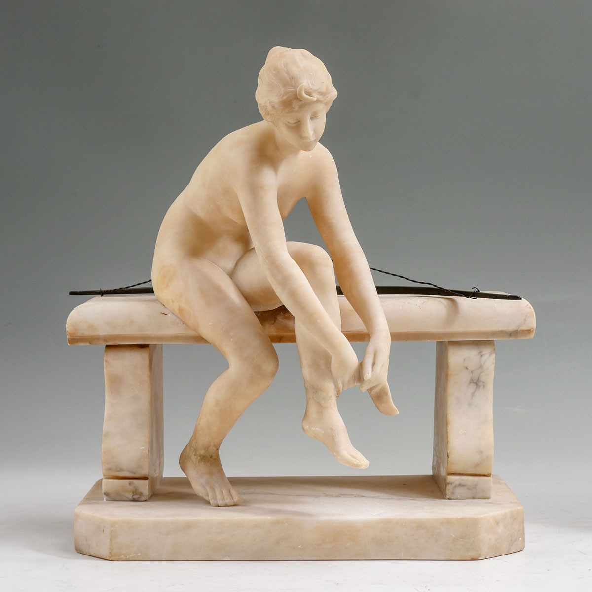 Appraisal: FINE TURN OF THE CENTURY ALABASTER SCULPTURE OF A NUDE