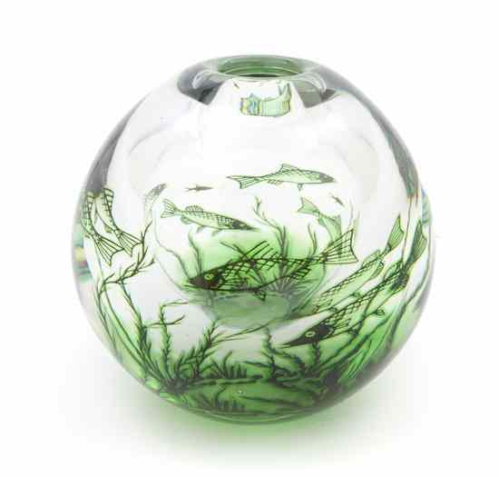 Appraisal: An Orrefors Glass Graal Vase Edward Hald of spherical form