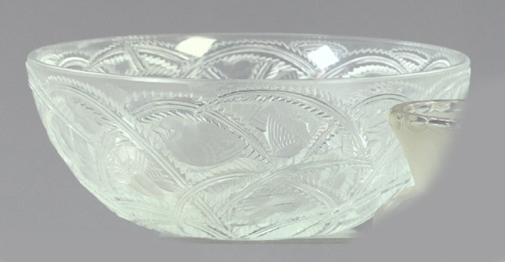 Appraisal: Lalique Parcel-Satine Crystal Pinsons Bowl designed by Rene Lalique French