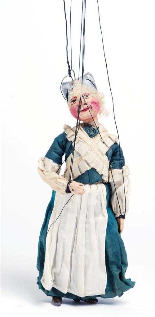 Appraisal: MARIONETTE Schweiz St Gallen um Gipsmasse bemalt Figur des Hausm