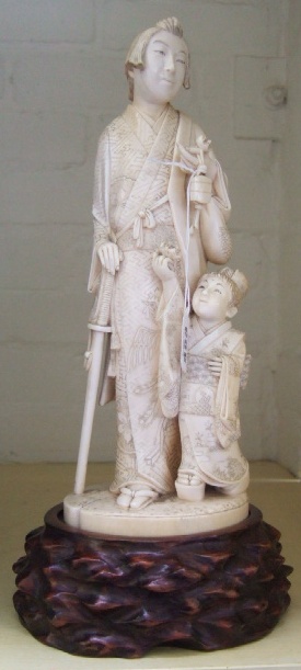 Appraisal: A Japanese ivory okimono of a Samurai Meiji period -