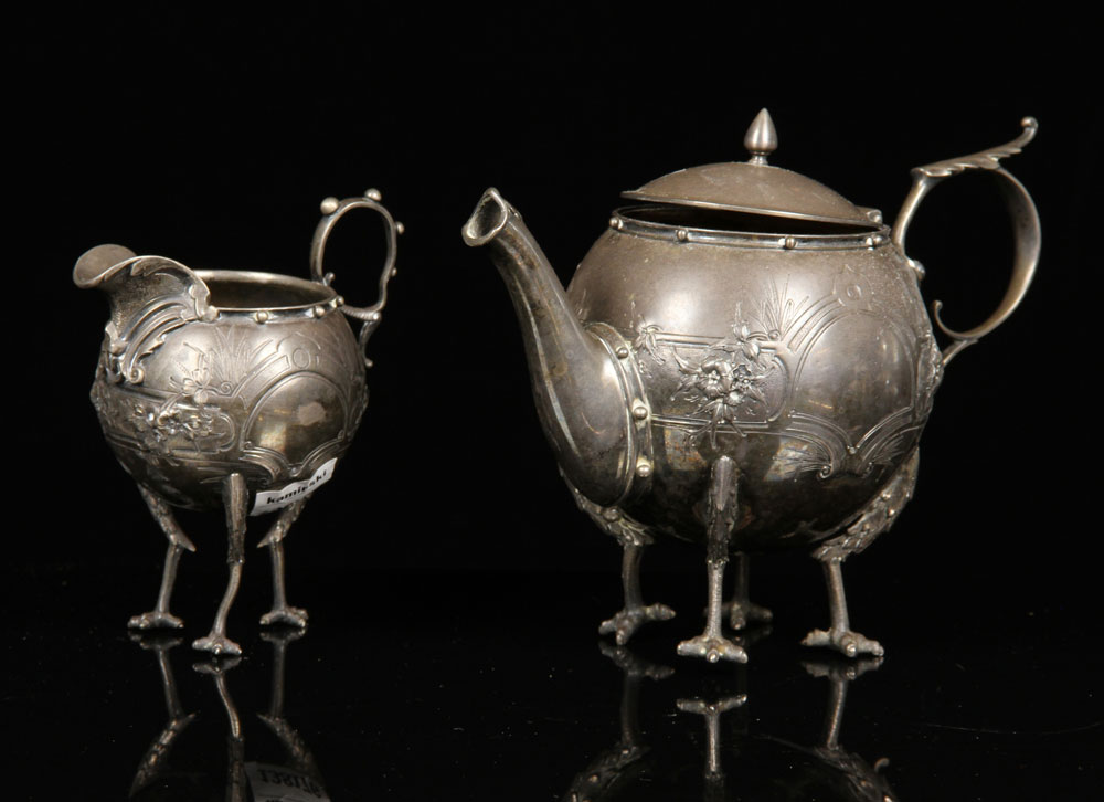 Appraisal: - Coin Silver Teapot and Creamer Teapot and creamer coin