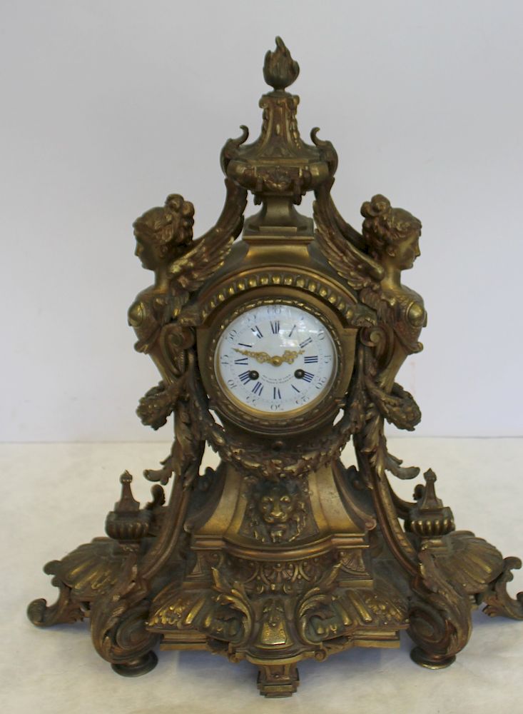 Appraisal: Large And Impressive French Bronze Figural Clock Nice looking clock