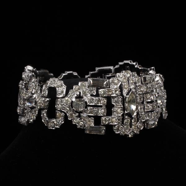 Appraisal: Mazer Art Deco s s crystal diamante and rhinestone bracelet