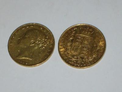 Appraisal: TWO VICTORIAN GOLD SOVEREIGNS dated and