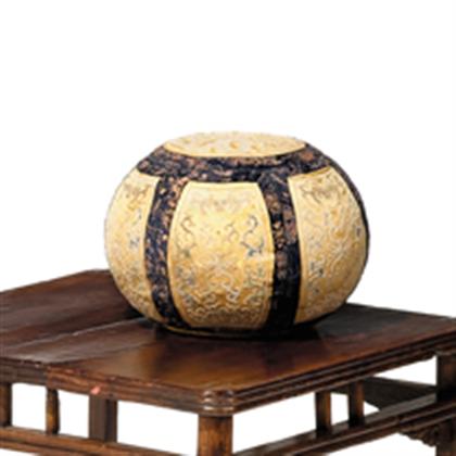 Appraisal: Fine Chinese silk and embroidered elbow rest th century Of