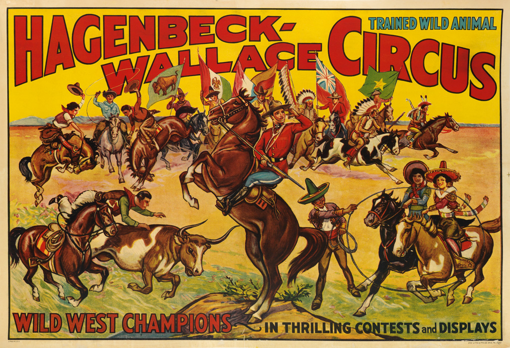 Appraisal: DESIGNER UNKNOWN HAGENBECK - WALLACE CIRCUS WILD WEST CHAMPIONS Circa