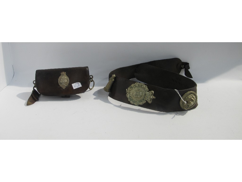 Appraisal: A lot comprising an Eton College cadet cartridge pouch and